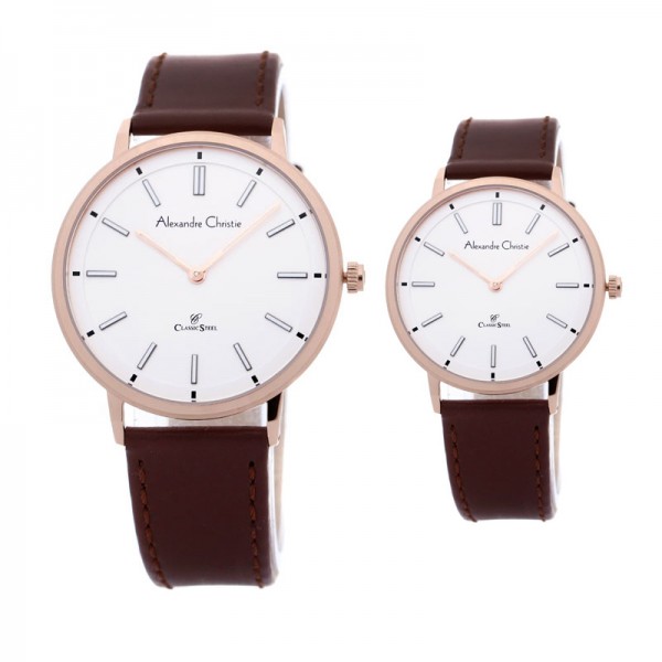 Alexandre Christie AC 8492 Rosegold White Couple